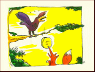 Jim Bouchet : illustration fable - Le corbeau et le renard