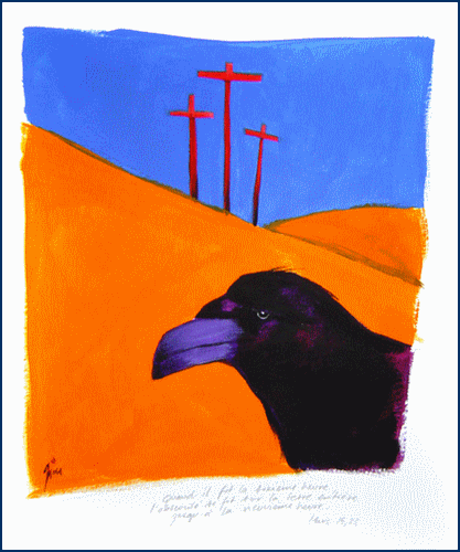 Jim Bouchet : peinture acyilique - Le Golgotha